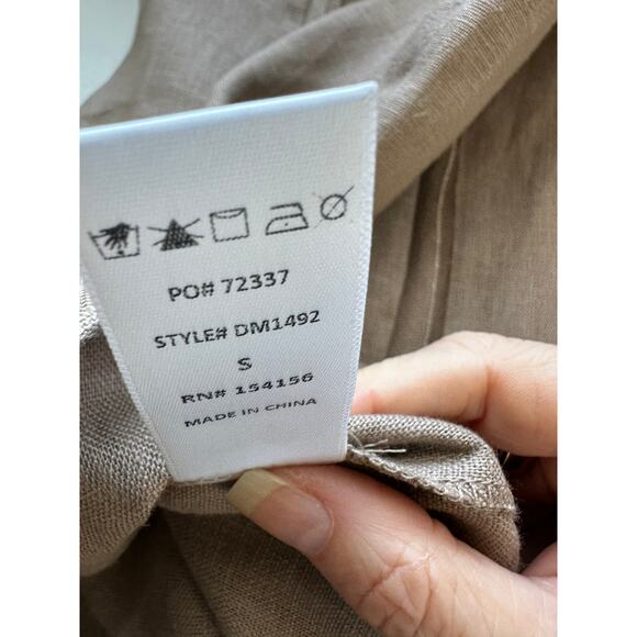 All Row Taupe Strapless Raw Pleat Front Design Back Zip Maxi Dress S - Picture 8 of 12